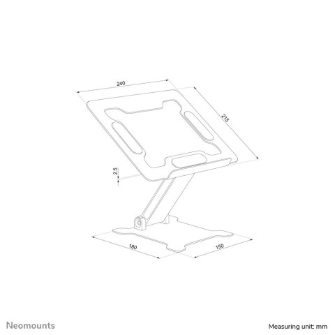 Neomounts DS20-740BL1 stojak na laptop Podstawka na notebooka Czarny 38,1 cm (15") Neomounts DS20-740BL1 stojak na laptop Podstawka na notebooka Czarny 38,1 cm (15")