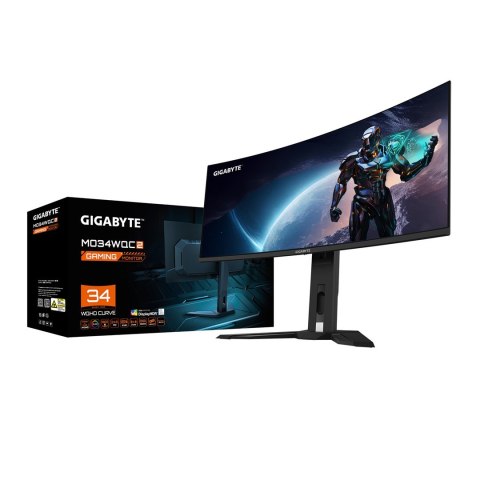 GIGABYTE MO34WQC2 monitor komputerowy 86,4 cm (34") 3440 x 1440 px Wide Quad HD OLED Czarny GIGABYTE MO34WQC2 monitor komputerowy 86,4 cm (34") 3440 x 1440 px Wide Quad HD OLED Czarny
