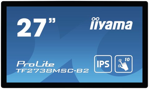 Iiyama ProLite TF2738MSC-B2 monitor komputerowy 68,6 cm (27") 1920 x 1080 px Full HD LED Ekran dotykowy Przeznaczony dla wielu u Iiyama ProLite TF2738MSC-B2 monitor komputerowy 68,6 cm (27") 1920 x 1080 px Full HD LED Ekran dotykowy Przeznaczony dla wielu u