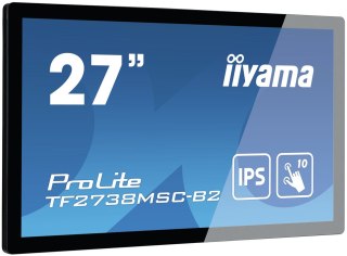 Iiyama ProLite TF2738MSC-B2 monitor komputerowy 68,6 cm (27") 1920 x 1080 px Full HD LED Ekran dotykowy Przeznaczony dla wielu u