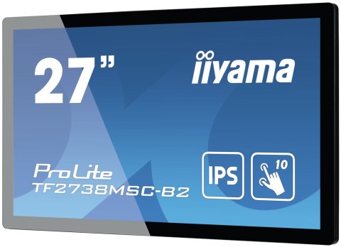 Iiyama ProLite TF2738MSC-B2 monitor komputerowy 68,6 cm (27") 1920 x 1080 px Full HD LED Ekran dotykowy Przeznaczony dla wielu u Iiyama ProLite TF2738MSC-B2 monitor komputerowy 68,6 cm (27") 1920 x 1080 px Full HD LED Ekran dotykowy Przeznaczony dla wielu u