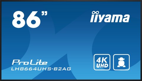 Monitor Iiyama 86-calowy model LH8664UHS-B2AG z HDMI i USB Monitor Iiyama 86-calowy model LH8664UHS-B2AG z HDMI i USB