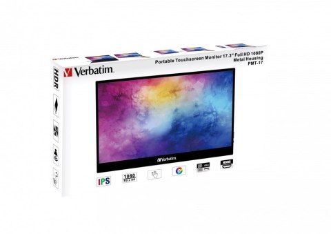 Verbatim 49593 monitor komputerowy 43,9 cm (17.3") 1920 x 1080 px Full HD LCD Ekran dotykowy Czarny Verbatim 49593 monitor komputerowy 43,9 cm (17.3") 1920 x 1080 px Full HD LCD Ekran dotykowy Czarny