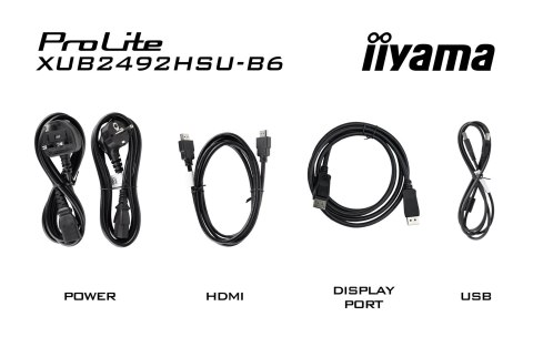 Iiyama XUB2492HSU-B6 monitor komputerowy 60,5 cm (23.8") 1920 x 1080 px Full HD LED Czarny Iiyama XUB2492HSU-B6 monitor komputerowy 60,5 cm (23.8") 1920 x 1080 px Full HD LED Czarny