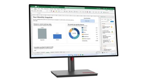 Lenovo ThinkVision P27h-30 LED display 68,6 cm (27") 2560 x 1440 px Quad HD LCD Czarny