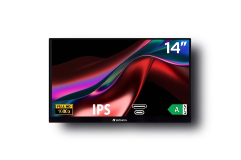 Verbatim 49590 monitor komputerowy 35,6 cm (14") 1920 x 1080 px Full HD LCD Czarny Verbatim 49590 monitor komputerowy 35,6 cm (14") 1920 x 1080 px Full HD LCD Czarny