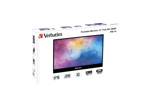 Verbatim 49590 monitor komputerowy 35,6 cm (14") 1920 x 1080 px Full HD LCD Czarny Verbatim 49590 monitor komputerowy 35,6 cm (14") 1920 x 1080 px Full HD LCD Czarny