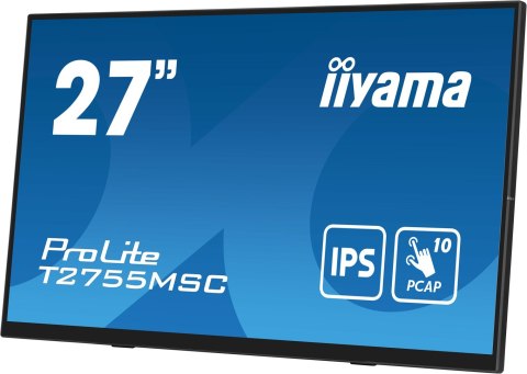 Iiyama ProLite T2755MSC-B1 monitor komputerowy 68,6 cm (27") 1920 x 1080 px Full HD LED Ekran dotykowy Blad Czarny Iiyama ProLite T2755MSC-B1 monitor komputerowy 68,6 cm (27") 1920 x 1080 px Full HD LED Ekran dotykowy Blad Czarny