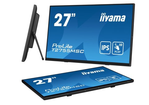 Iiyama ProLite T2755MSC-B1 monitor komputerowy 68,6 cm (27") 1920 x 1080 px Full HD LED Ekran dotykowy Blad Czarny Iiyama ProLite T2755MSC-B1 monitor komputerowy 68,6 cm (27") 1920 x 1080 px Full HD LED Ekran dotykowy Blad Czarny