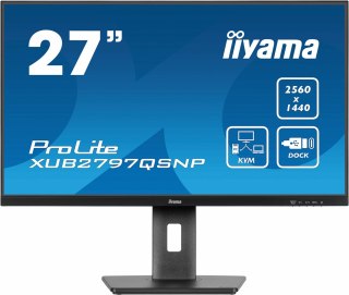 Iiyama ProLite XUB2797QSNP-B1 monitor komputerowy 68,6 cm (27") 2560 x 1440 px Wide Quad HD LED Czarny