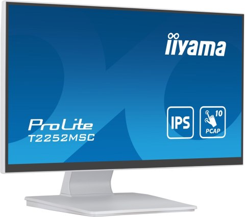 Monitor T2252MSC-W2 21.5 cali biały dotykowy z powłoką antyodciskową Monitor T2252MSC-W2 21.5 cali biały dotykowy z powłoką antyodciskową