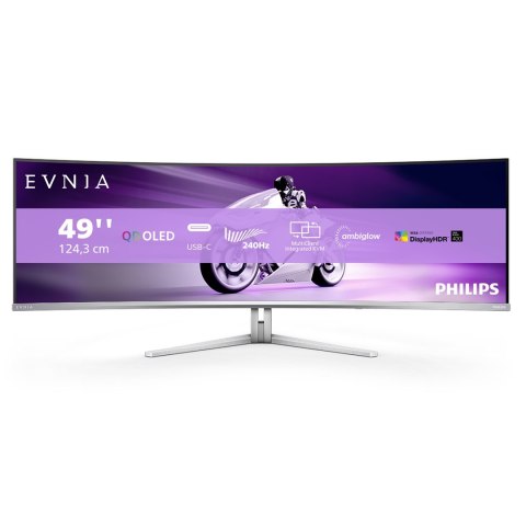 Philips Evnia 8000 49M2C8900/00 monitor komputerowy 124,2 cm (48.9") 5120 x 1440 px Dual QHD QDOLED Biały Philips Evnia 8000 49M2C8900/00 monitor komputerowy 124,2 cm (48.9") 5120 x 1440 px Dual QHD QDOLED Biały