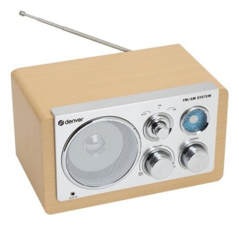 Denver TR-63LW radio Osobisty Analogowy Bambusowy, Srebrny Denver TR-63LW radio Osobisty Analogowy Bambusowy, Srebrny