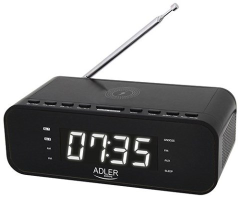 Radiobudzik ADLER AD 1192b czarny Radiobudzik ADLER AD 1192b czarny