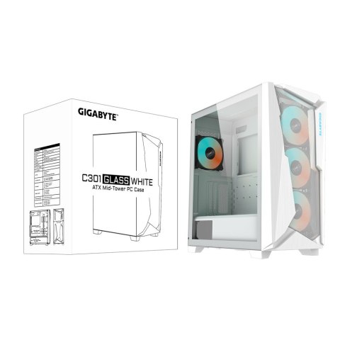 GIGABYTE C301GW zabezpieczenia & uchwyty komputerów Midi Tower Biały GIGABYTE C301GW zabezpieczenia & uchwyty komputerów Midi Tower Biały