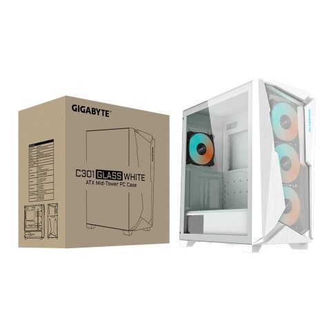 Gigabyte case C301 SZKŁO BIAŁE, ATX, Mid Tower, białe Gigabyte case C301 SZKŁO BIAŁE, ATX, Mid Tower, białe