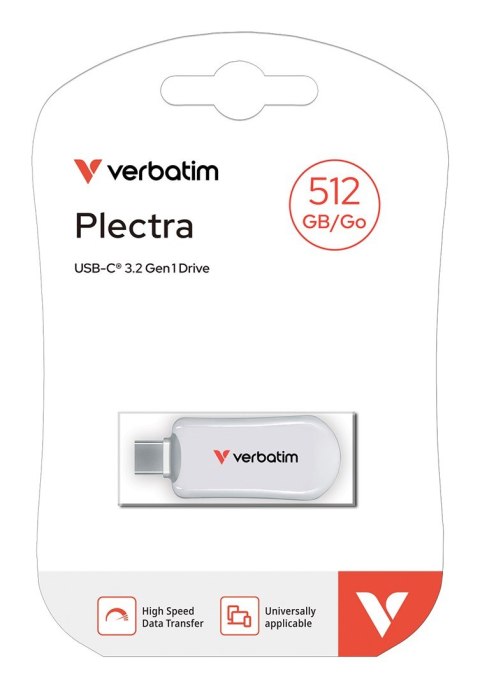 Pamięć flash USB-C STICK 512 GB Verbatim Plectra Biała Pamięć flash USB-C STICK 512 GB Verbatim Plectra Biała