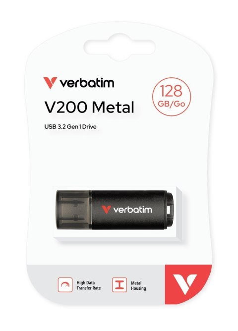 Verbatim V200 Metal USB Drive 128 GB pamięć USB USB Typu-A 3.2 Gen 1 (3.1 Gen 1) Czarny Verbatim V200 Metal USB Drive 128 GB pamięć USB USB Typu-A 3.2 Gen 1 (3.1 Gen 1) Czarny