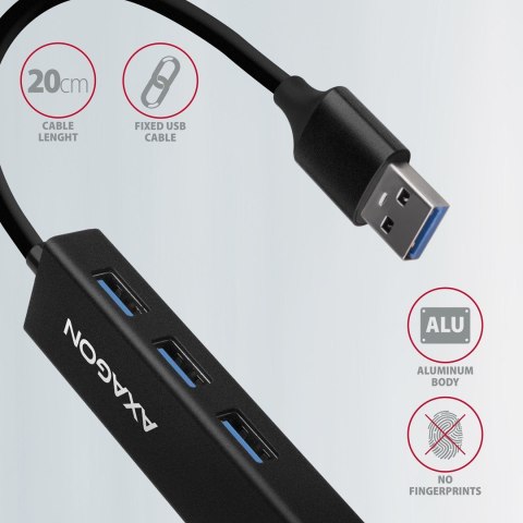 Axagon HMA-GL3A Multiport-Hub USB 3.0 Typ A Gbit-LAN 3x USB-A microSD Przewodowa USB 3.2 Gen 1 (3.1 Gen 1) Type-A Czarny Axagon HMA-GL3A Multiport-Hub USB 3.0 Typ A Gbit-LAN 3x USB-A microSD Przewodowa USB 3.2 Gen 1 (3.1 Gen 1) Type-A Czarny
