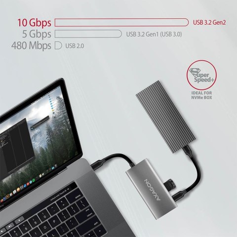 Axagon HMC-4G2 huby i koncentratory USB 3.2 Gen 2 (3.1 Gen 2) Type-C 10000 Mbit/s Szary Axagon HMC-4G2 huby i koncentratory USB 3.2 Gen 2 (3.1 Gen 2) Type-C 10000 Mbit/s Szary