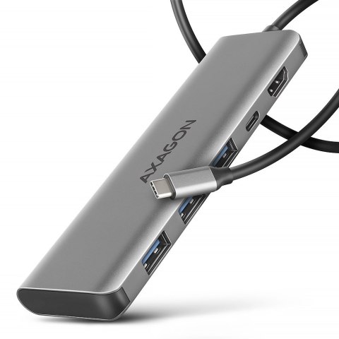 Axagon HMC-5H USB-C 3.2 Gen 1 hub 3x USB-A 4K HDMI PD 100W - Silber Przewodowa USB 3.2 Gen 1 (3.1 Gen 1) Type-C Srebrny Axagon HMC-5H USB-C 3.2 Gen 1 hub 3x USB-A 4K HDMI PD 100W - Silber Przewodowa USB 3.2 Gen 1 (3.1 Gen 1) Type-C Srebrny