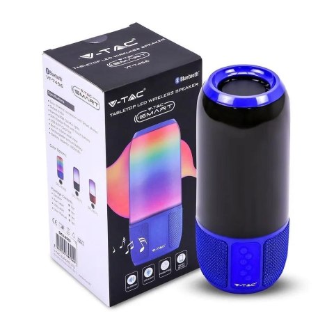 Bezprzewodowy głośnik LED V-TAC SMART VT-7456 RGB Bluetooth 2x3W (SKU 8569) Niebieski Bezprzewodowy głośnik LED V-TAC SMART VT-7456 RGB Bluetooth 2x3W (SKU 8569) Niebieski