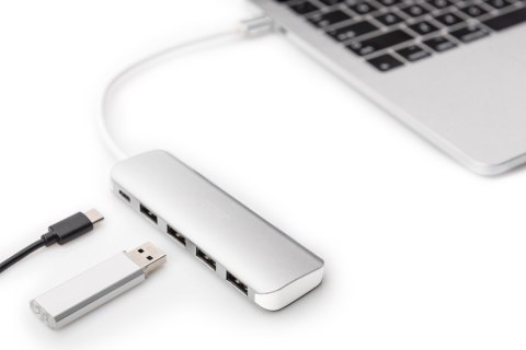 Digitus 4-portowy hub USB Type-C™ (USB 3.0) + PD Digitus 4-portowy hub USB Type-C™ (USB 3.0) + PD