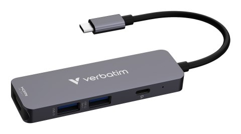 Verbatim 32155 huby i koncentratory USB 3.2 Gen 1 (3.1 Gen 1) Type-C 5000 Mbit/s Szary Verbatim 32155 huby i koncentratory USB 3.2 Gen 1 (3.1 Gen 1) Type-C 5000 Mbit/s Szary