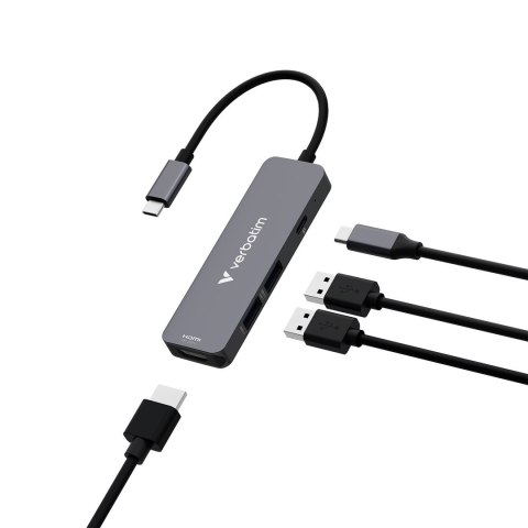 Verbatim 32155 huby i koncentratory USB 3.2 Gen 1 (3.1 Gen 1) Type-C 5000 Mbit/s Szary Verbatim 32155 huby i koncentratory USB 3.2 Gen 1 (3.1 Gen 1) Type-C 5000 Mbit/s Szary