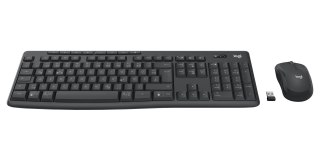Logitech 920-012065 klawiatura Dołączona myszka Biuro RF Wireless + Bluetooth QWERTZ Niemiecki Grafitowy