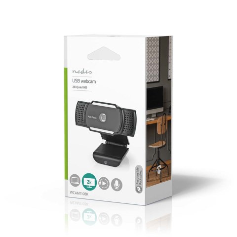 Nedis WCAM110BK kamera internetowa 5 MP 2592 x 1944 px USB 2.0 Czarny Nedis WCAM110BK kamera internetowa 5 MP 2592 x 1944 px USB 2.0 Czarny