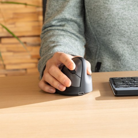 Ergonomiczna mysz R-Go Maus HE ergonomisch rechts Bluetooth mittel schwarz/sil retail Ergonomiczna mysz R-Go Maus HE ergonomisch rechts Bluetooth mittel schwarz/sil retail