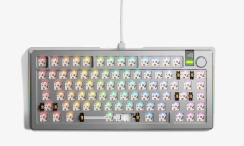 Klawiatura do gier Glorious GMMK 3 Pro 75% Custom Gaming-Tastatur - Barebone, ANSI-Layout, srebrna Klawiatura do gier Glorious GMMK 3 Pro 75% Custom Gaming-Tastatur - Barebone, ANSI-Layout, srebrna