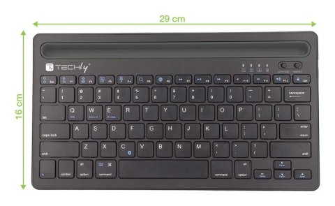 Techly ICTBK102U klawiatura Uniwersalne Bluetooth QWERTY Angielski Czarny Techly ICTBK102U klawiatura Uniwersalne Bluetooth QWERTY Angielski Czarny
