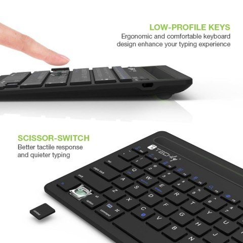 Techly ICTBK102U klawiatura Uniwersalne Bluetooth QWERTY Angielski Czarny Techly ICTBK102U klawiatura Uniwersalne Bluetooth QWERTY Angielski Czarny