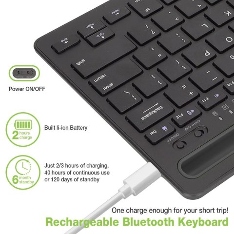Techly ICTBK102U klawiatura Uniwersalne Bluetooth QWERTY Angielski Czarny Techly ICTBK102U klawiatura Uniwersalne Bluetooth QWERTY Angielski Czarny