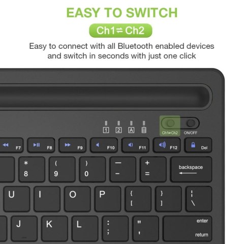 Techly ICTBK102U klawiatura Uniwersalne Bluetooth QWERTY Angielski Czarny Techly ICTBK102U klawiatura Uniwersalne Bluetooth QWERTY Angielski Czarny