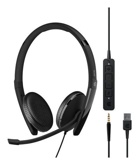 EPOS ADAPT 165T USB II Zestaw słuchawkowy Przewodowa Opaska na głowę Biuro/centrum telefoniczne USB Typu-A Czarny EPOS ADAPT 165T USB II Zestaw słuchawkowy Przewodowa Opaska na głowę Biuro/centrum telefoniczne USB Typu-A Czarny