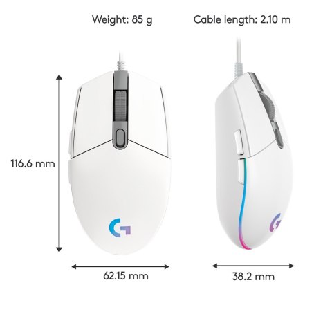 Mysz gamingowa Logitech G203 Lightsync White (REPACK) 2Y Mysz gamingowa Logitech G203 Lightsync White (REPACK) 2Y