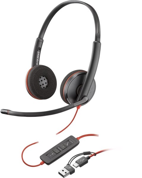 Poly Blackwire 3220 Stereo USB-C Black Headset +USB-C/A Adapter (Bulk) Poly Blackwire 3220 Stereo USB-C Black Headset +USB-C/A Adapter (Bulk)