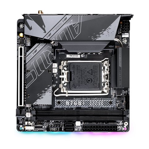 GIGABYTE B760I AORUS PRO płyta główna Intel B760 Express LGA 1700 mini ITX GIGABYTE B760I AORUS PRO płyta główna Intel B760 Express LGA 1700 mini ITX