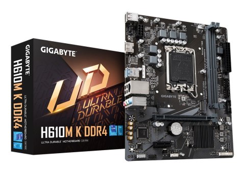 Gigabyte H610M K DDR4 1.0 płyta główna Intel H610 Express LGA 1700 micro ATX Gigabyte H610M K DDR4 1.0 płyta główna Intel H610 Express LGA 1700 micro ATX