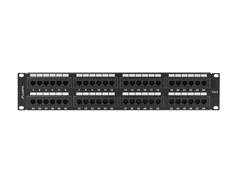 LANBERG PATCH PANEL 48 PORT 2U KAT.6 CZARNY PPU6-2048-B LANBERG PATCH PANEL 48 PORT 2U KAT.6 CZARNY PPU6-2048-B