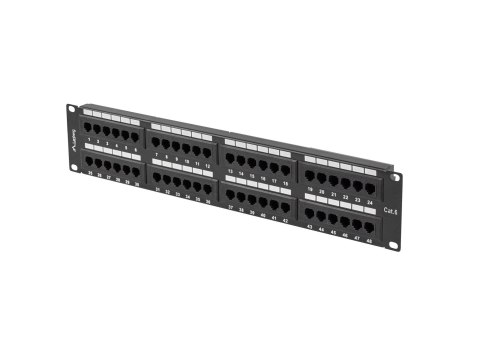 LANBERG PATCH PANEL 48 PORT 2U KAT.6 CZARNY PPU6-2048-B LANBERG PATCH PANEL 48 PORT 2U KAT.6 CZARNY PPU6-2048-B