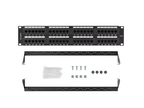 LANBERG PATCH PANEL 48 PORT 2U KAT.6 CZARNY PPU6-2048-B LANBERG PATCH PANEL 48 PORT 2U KAT.6 CZARNY PPU6-2048-B