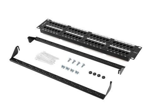 LANBERG PATCH PANEL 48 PORT 2U KAT.6 CZARNY PPU6-2048-B LANBERG PATCH PANEL 48 PORT 2U KAT.6 CZARNY PPU6-2048-B
