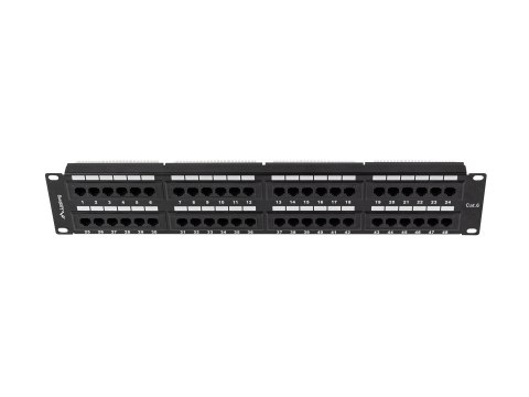 LANBERG PATCH PANEL 48 PORT 2U KAT.6 CZARNY PPU6-2048-B LANBERG PATCH PANEL 48 PORT 2U KAT.6 CZARNY PPU6-2048-B
