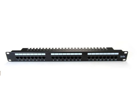 Patch-panel 19" DIGITUS DN-91524U-EC 24xRJ45 U/UTP k.5e 1U czarny prow.