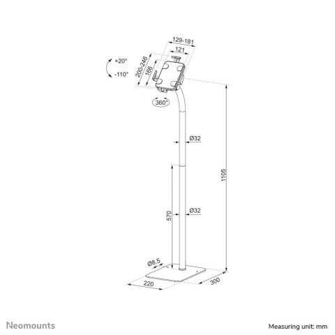 Neomounts FL15-625BL1 uchwyt Uchwyt pasywny Tablet/UMPC Czarny Neomounts FL15-625BL1 uchwyt Uchwyt pasywny Tablet/UMPC Czarny