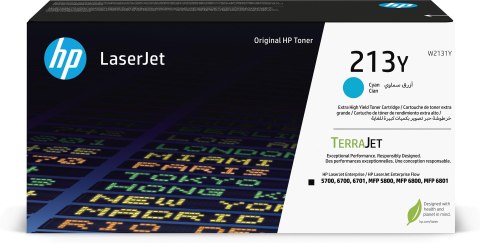 HP Oryginalnym wkładem z błękitnym tonerem o ekstrawysokiej wydajności 213Y LaserJet HP Oryginalnym wkładem z błękitnym tonerem o ekstrawysokiej wydajności 213Y LaserJet